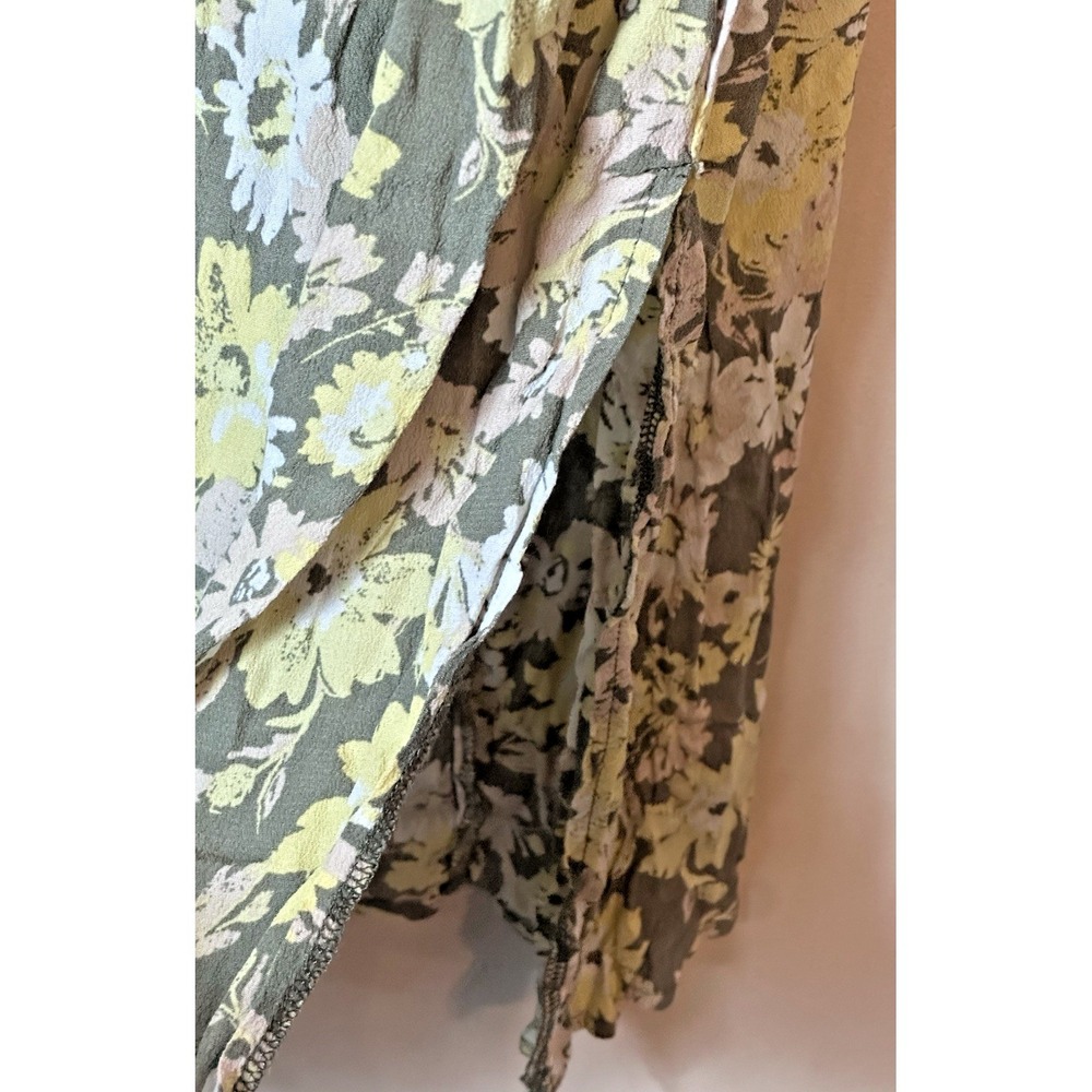 Stitch And Pine Slip Dress Medium Green Yellow Fairy Cottagecore 90s Y2K Cami M - Picture 5 of 13